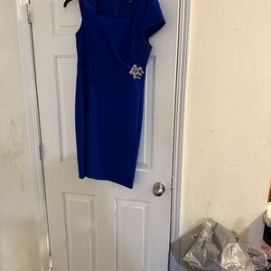 Elegant Blue Dress with Embellishment